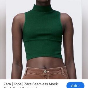 Zara Dark Green Crop Top